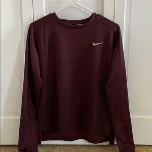 Nike Dri-Fit Running Burgundy Long Sleeve